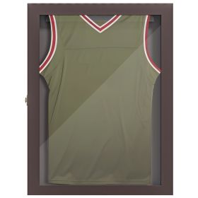 HOMCOM Sports Jersey Display Case 235x315 UV Protection Frame Wall Mount Brown