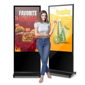 55" Digital Signage Display Touchscreen 4K UHD LCD Screen Floor Standing Kiosk