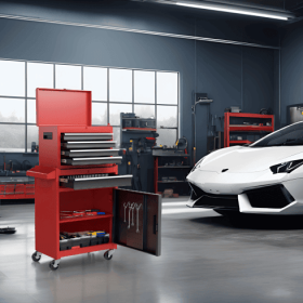 Tool Chest, 5-Drawer Rolling Tool Storage Cabinet With Detachable Top Tool Box, Liner, Universal Lockable Wheels, Adjustable Shelf, Locking Mecha