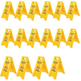 VEVOR 16 Pack Wet Floor Sign, 25" Caution Signs Wet Floor, Fold-Out Wet Floor Sign Bilingual, Double Sided Wet Floor Cones