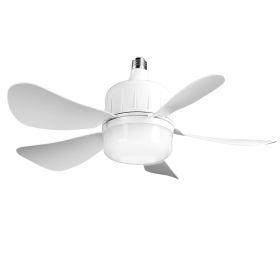 Socket Fan Light 12W Ceiling Fan with Lights Dimmable LED Ceiling Fan with 3 Fan Speed Stepless Brightness and Color Temperature Smart Timer Remo