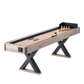 VEVOR 9 ft LED Shuffleboard Table 2 in 1 Shuffleboard and Bowling Combo Game Set