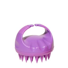 Factory Direct Sales Amazon Hot Sale Hand-held Silicone Shampoo Brush Massage Brush Shampoo Comb Bath Massage Tool (Color: Purple)