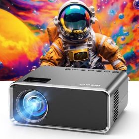 Projector With WiFi & Bluetooth, Upgraded 5G Portable Projector, Support 4K, Native 1080P, 12000 Lumens, Outdoor LED Movie Projector,Selling On T (Color: Black)