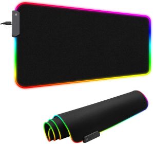 RGB mouse pad sold directly by the manufacturer Large desk pad Game table pad Large game pad Rubber luminous mouse pad (colour: black, pattern: 4 * 300 * 800mm bare machine)