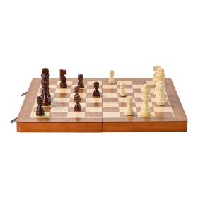 Portable Chess Checkers Game Set for Family Travel Gift (Color: As pic show, Type: 15 inch)