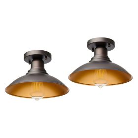 1 Light ceiling fixture (Pack: 2 Pack, Color: ORB w/Gold)