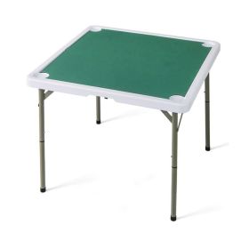 Folding Mahjong Table with Cup Holders for Game Room (Color: Green, Type: Game Table)