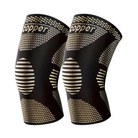 1 Pair Copper Knee Pads Ultimate Shock-Absorbing Gear For Men & Women Superior Knee Support For Sports Yoga Fitness Basketball (Option: XXXL)