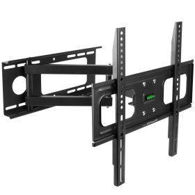 1Pc TV Wall Mount Swivel Tilt Full-Motion Articulating Wall Rack For 32in-55in TVs 99lbs Max Bearing Support VESA Up To 400x400mm (Color: Black)